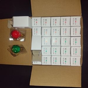 G40 110V 5 Watt E12 Incandescent Bluex Bulbs 13 RED & 12 GREEN Box 25. Xmas Bulb